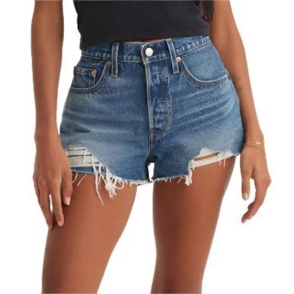 ✨Levi's 501 Original High Rise Distressed Hem Cut Off Sz 32 Shorts✨